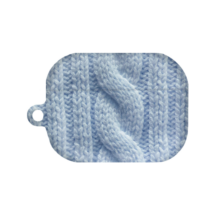 ツイストニットマットAirPodsケース / (05 light blue) Twisted Knitted matte AirPods Case
