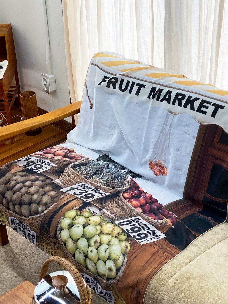 フルーツマーケット シフォン ファブリック ポスター / fruit market chiffon fabric poster