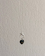 ブラックハートジェムストーンネックレス / Silver925 Black Heart Gemstone Necklace