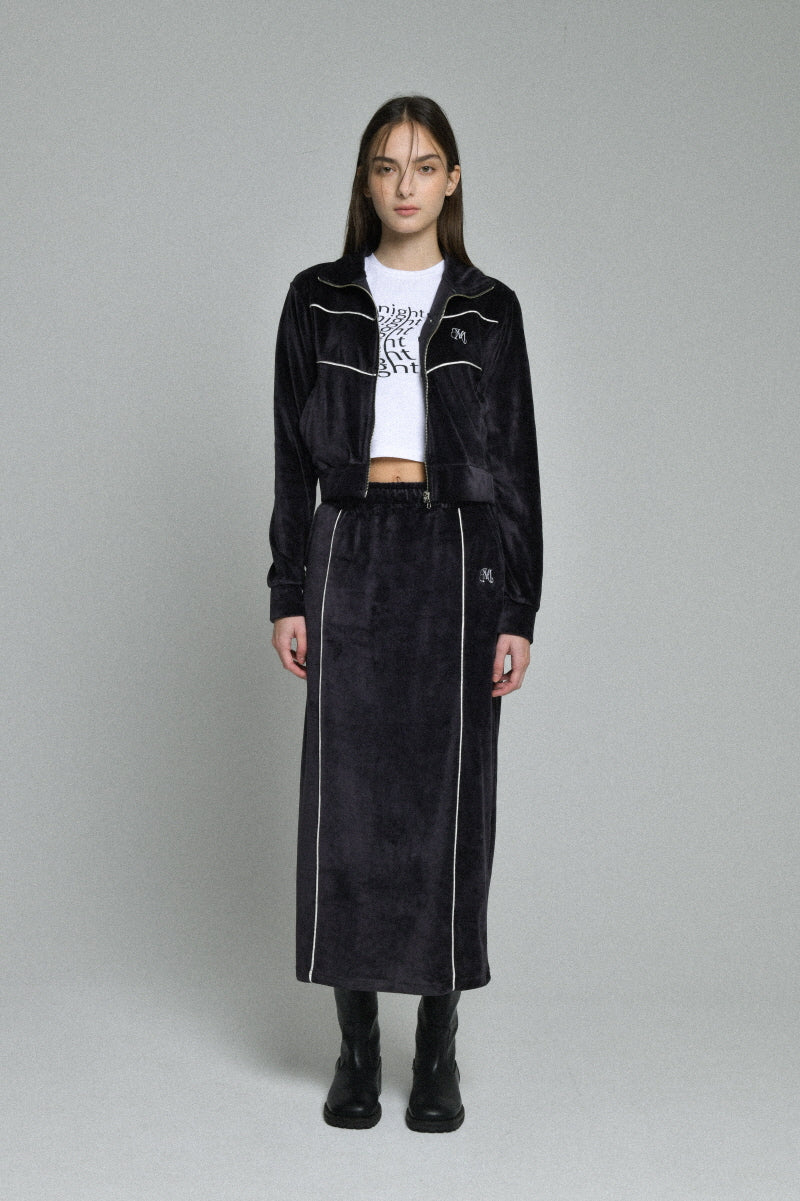 ベルベッドスカート/velvet skirt (dark grey)