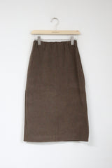 CORDUROY NAPPING BANDING LONG SKIRT(IVORY, SKYBLUE, BROWN, BLACK 4COLORS!) (6653211770998)