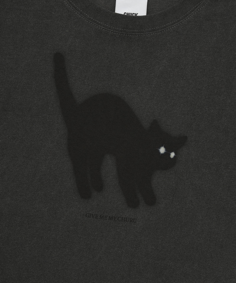 Chuck Greedy Cat Regular Fit T-Shirt, Charcoal