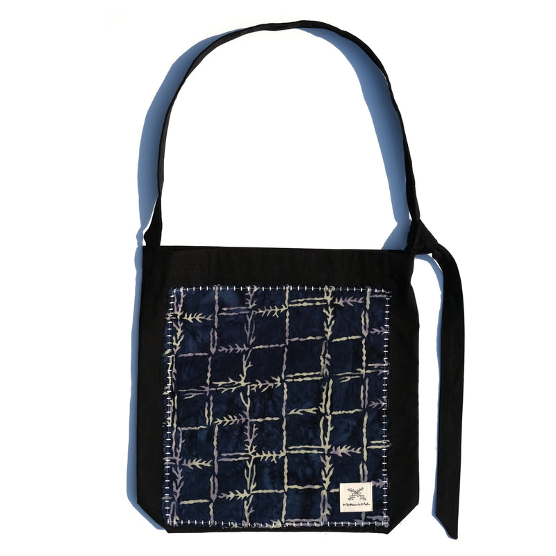 [Patchwork Canvas Bag] Reef Check - Navy (6625177763958)