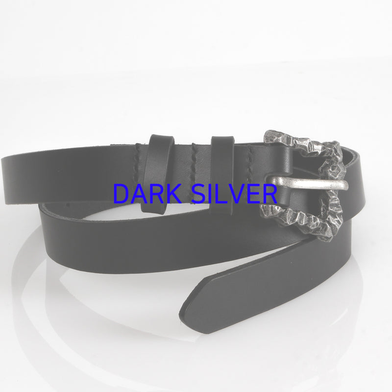 マテリアル カウハイド ベルト / [BLESSEDBULLET]Material II cowhide belt_dark silver