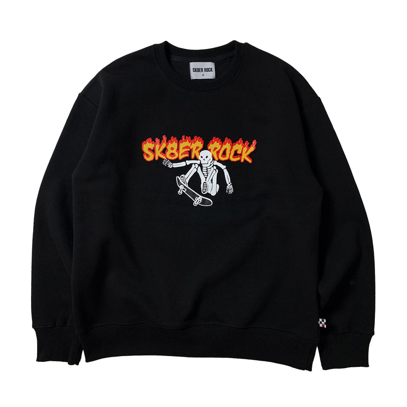 SKELETON SK8ER SWEAT SHIRT BLACK (6616277975158)