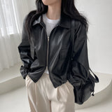 2WAYレザーカラークロップドジャケット / two-way leather collar cropped jacket