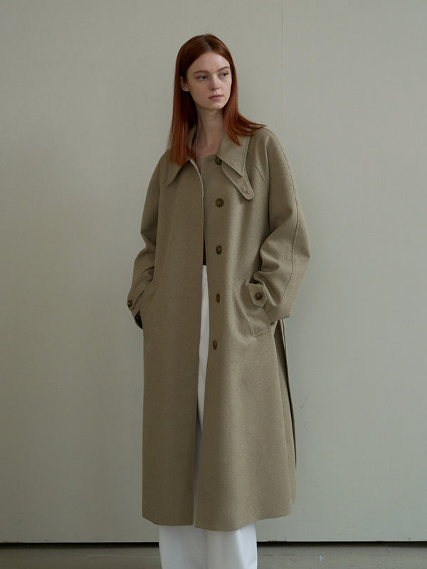 Mused Jacquard Trench Coat Beige