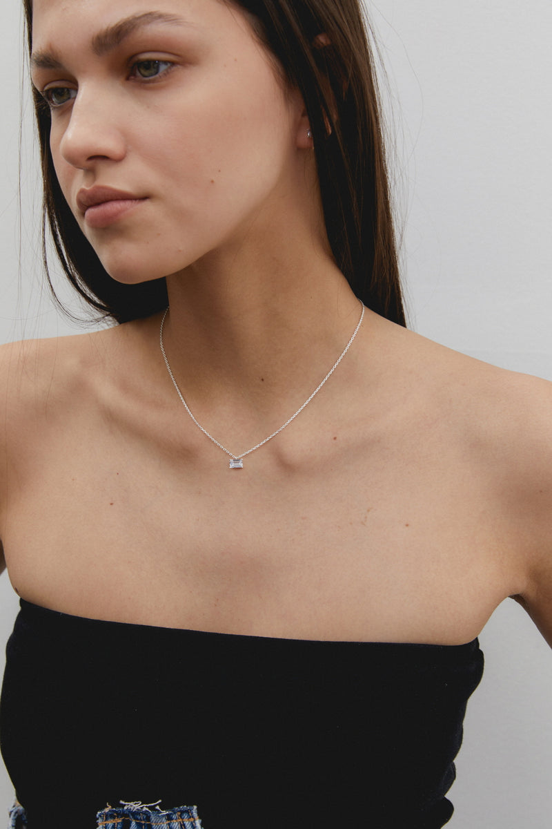 スクエアネックレス / square necklace - white