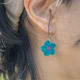 Blue pond flower earring (6698796154998)