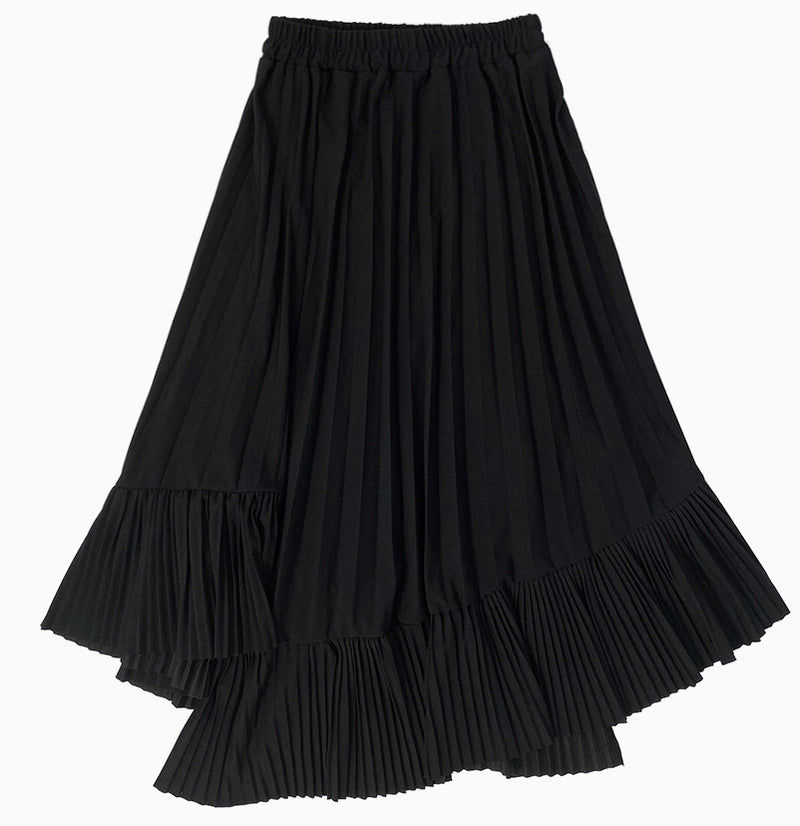 Ritten Unbalance Pleated Skirt (6546871451766)