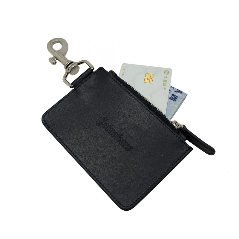 LOGO-EMBOSSED LEATHER COIN WALLET