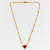 プチハートネックレス/Petite Heart Necklace_Red