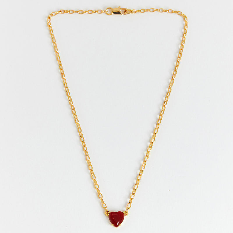 プチハートネックレス/Petite Heart Necklace_Red