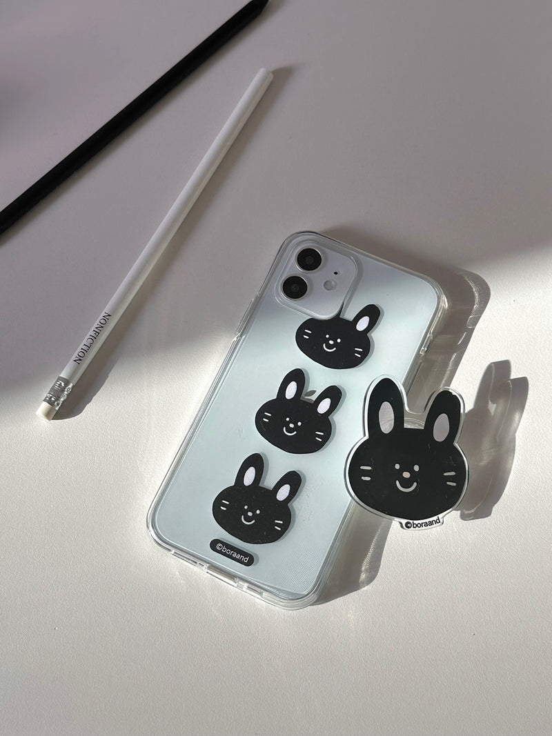 スリーブラックバニーズジェリーアイフォンケース / Three black bunnies jelly case (iphone case)