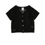 レースVシャツ / LACE V SHIRT (BLACK)