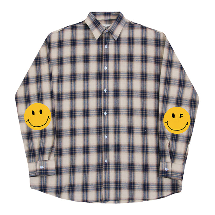 エルボードットスマイルオーバーフィットチェックシャツ / Elbow Dot Smile Overfit Check Shirt