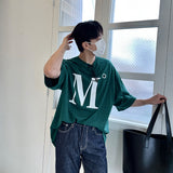 アルファベットMウォッシングショートTシャツ/Alphabet M Washing Short T-shirt(4color)