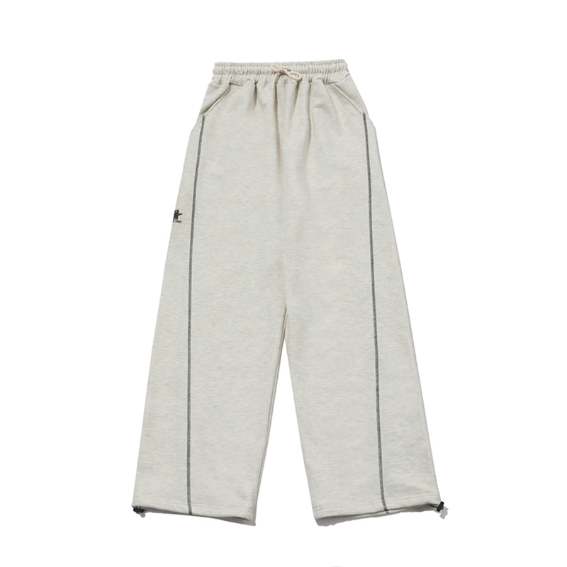[fleece]Stitched wide sweat pants [Oatmeal]