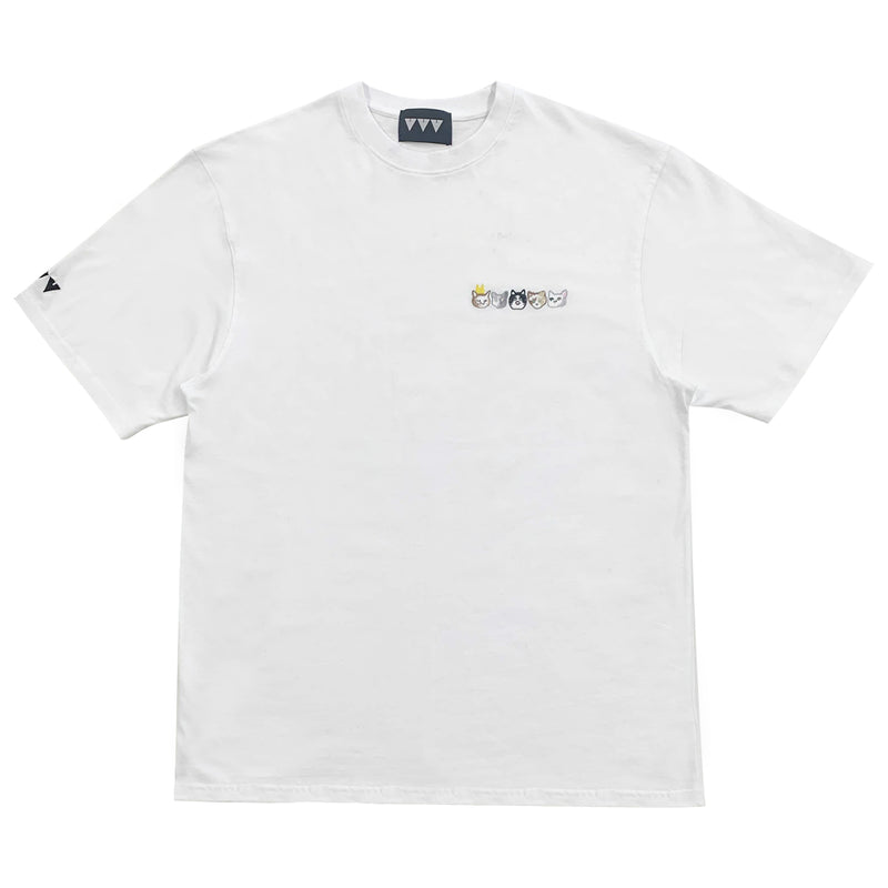 コラボレーションキャットロゴTシャツ（白）I Mewhan × VVV (6554125631606)