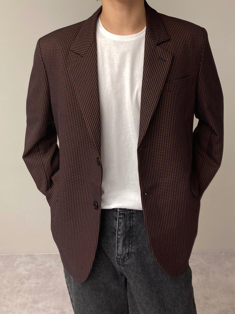 チェッカーシングルジャケット/Checker single jacket (3color)