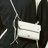 パイピンレザーストラップフラップバッグ＆ユティリティキーリング / piping leather strap flap bag & utility key ring ivory