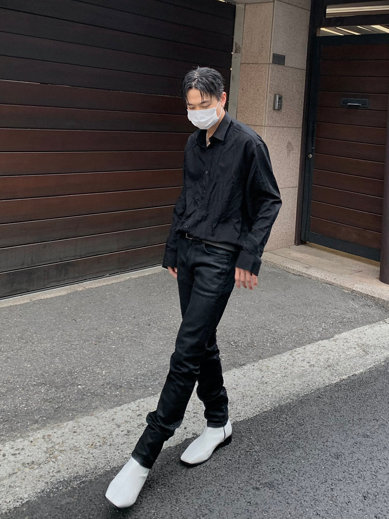ウィンクルレーヨンシャツ / Winkle Rayon Shirt (black)