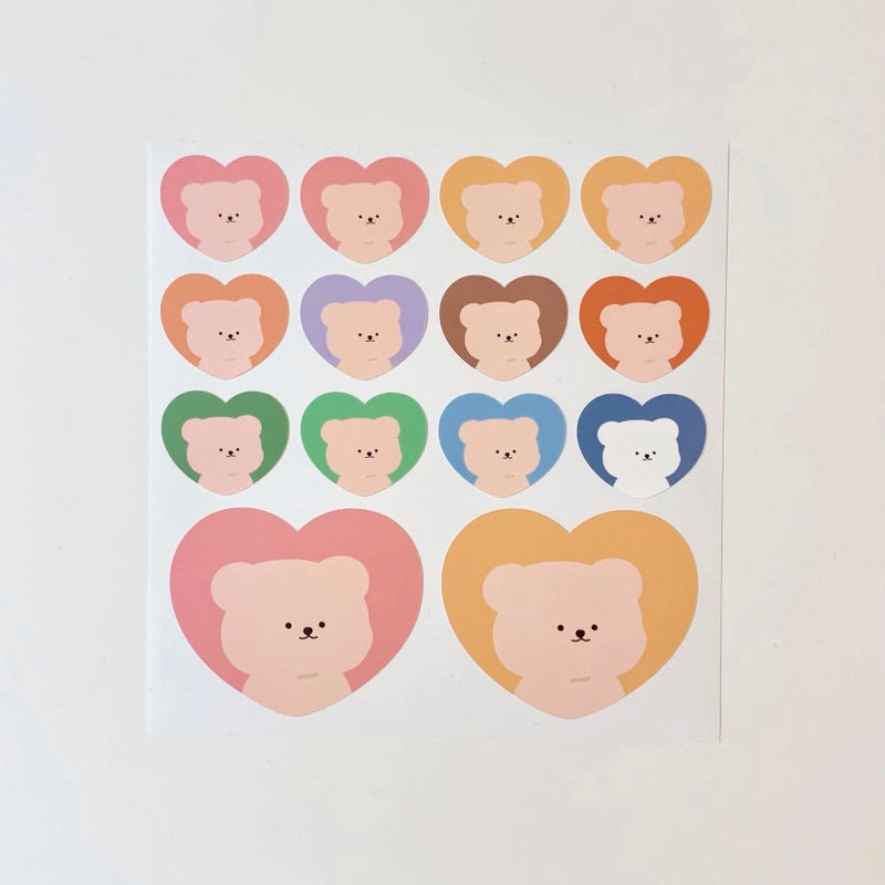 Bear heart removable sticker (6695840317558)