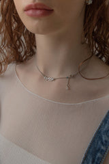 ヒュッゲライフスリムチェーンネックレス/Hygge life slim chain necklace (silver)