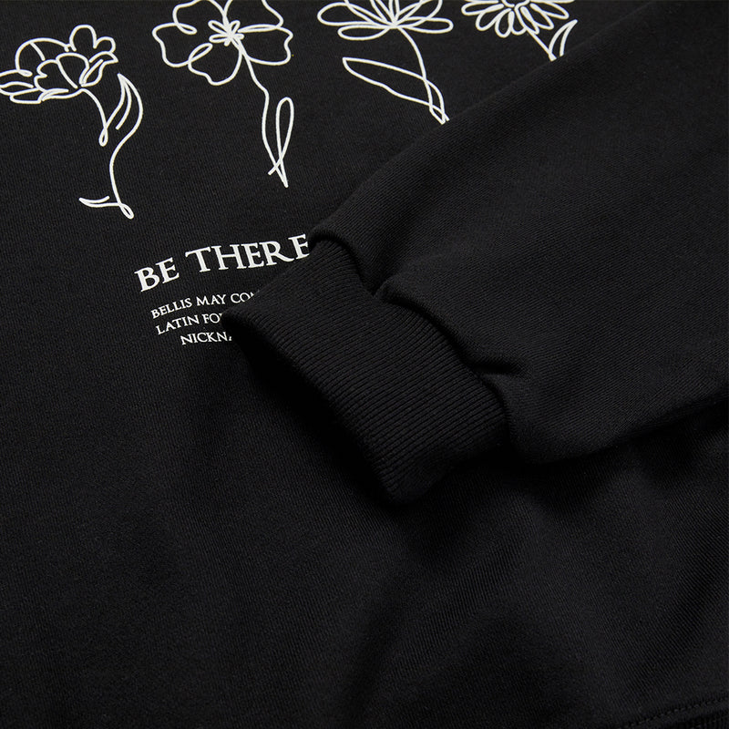 Flower Hand Graphic Sweatshirt [BLACK] (6674522505334)