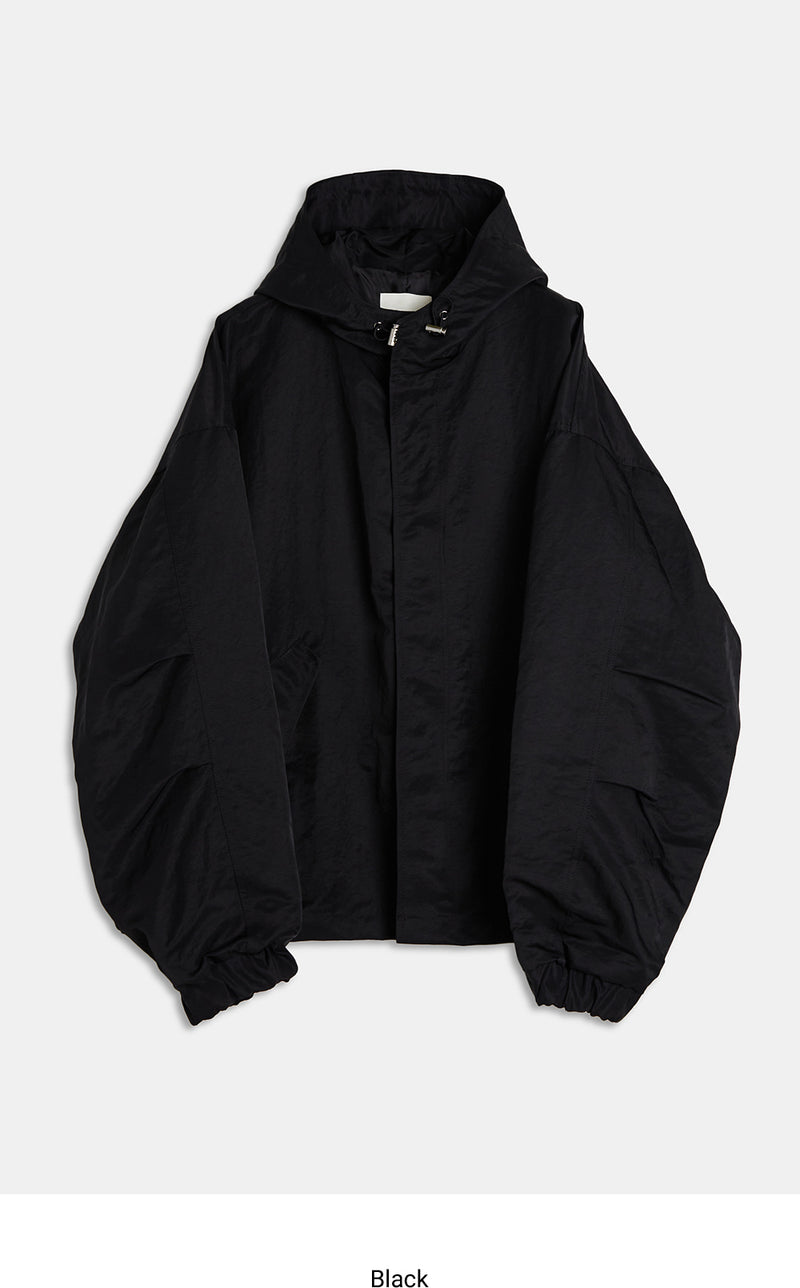 コンフォートストリングウォッシュドフードジャケット / Comfort string washed hood jacket