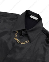 ルモンチェーンビッグカラーカフスシャツ / MO Le Mans Chain Big Collar Cuffs Shirt (2 colors)