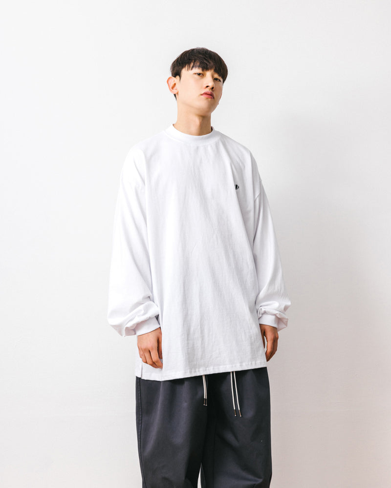 レイヤードベーシックトリムロングスリーブTシャツ/Layered Basic Trim Long Sleeve - White