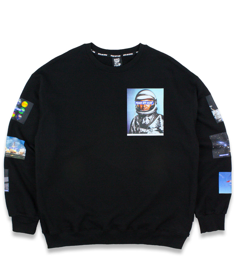 スペースグラフィック_セーターシャツ/ Space_Graphic Sweatshirt BLACK (6613184708726)