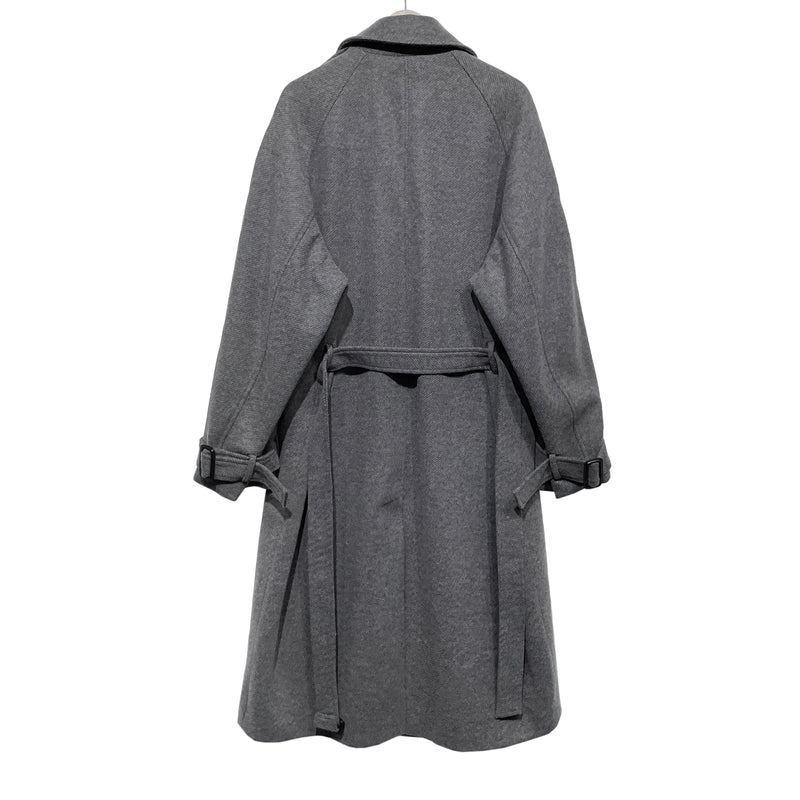 [WOOL 50%] [MADE] wool maxi trench mac coat