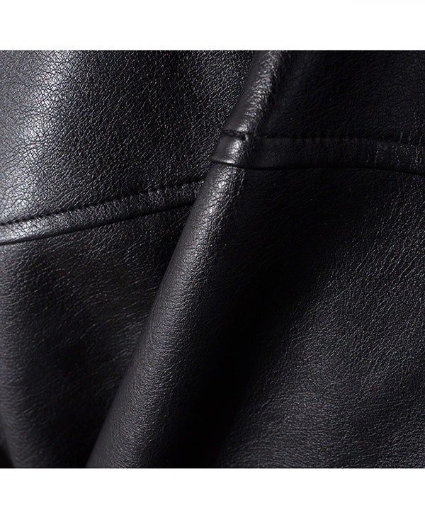 LS ビーガンレザーシングルジャケット/LS Vegan Leather Single Jacket (Black)