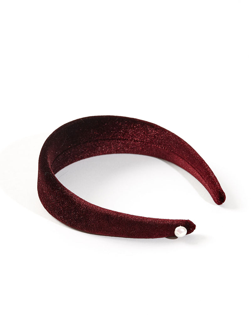 Burgundy Velvet Headband (6611533725814)