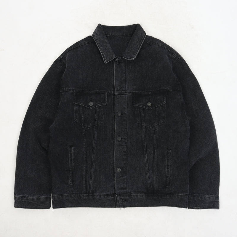 オーバーサイズブラックデニムジャケット / Unisex Oversize Black Denim Jacket