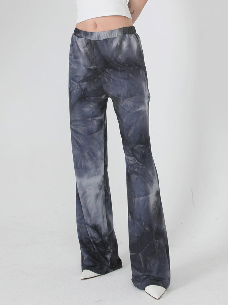 タイダイプリーツワイドパンツ / Tie-Dye Pleats Wide Pants Blue & Grey