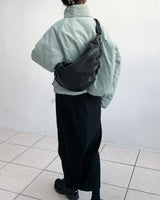 vegan leather shirring shoulder bag (2color) (4631520346230)
