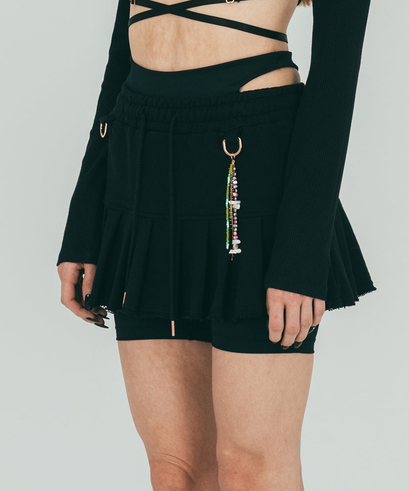ローライズスウェットプリーツスカート / Low-rise Sweat Pleated Skirt (black)