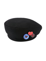0 7 punk pin button beret - BLACK (6683350958198)