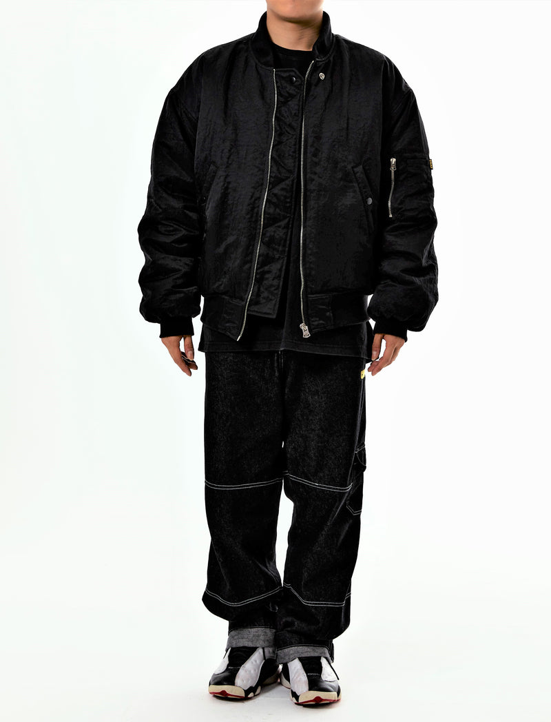 Chap MA-1 over fit bomber jacket(Black) (6629427150966)