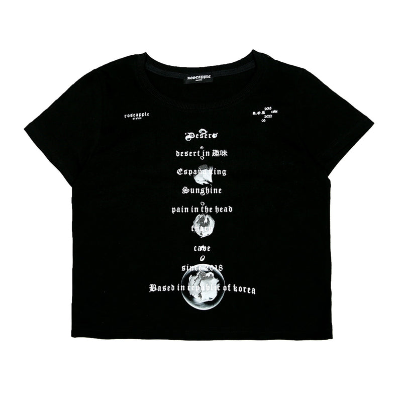 ベーシックロゴクロップTシャツ / 222 Basic logo crop t - Black