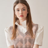 Kitch Heart Wool Vest  (3 color) (6599430930550)