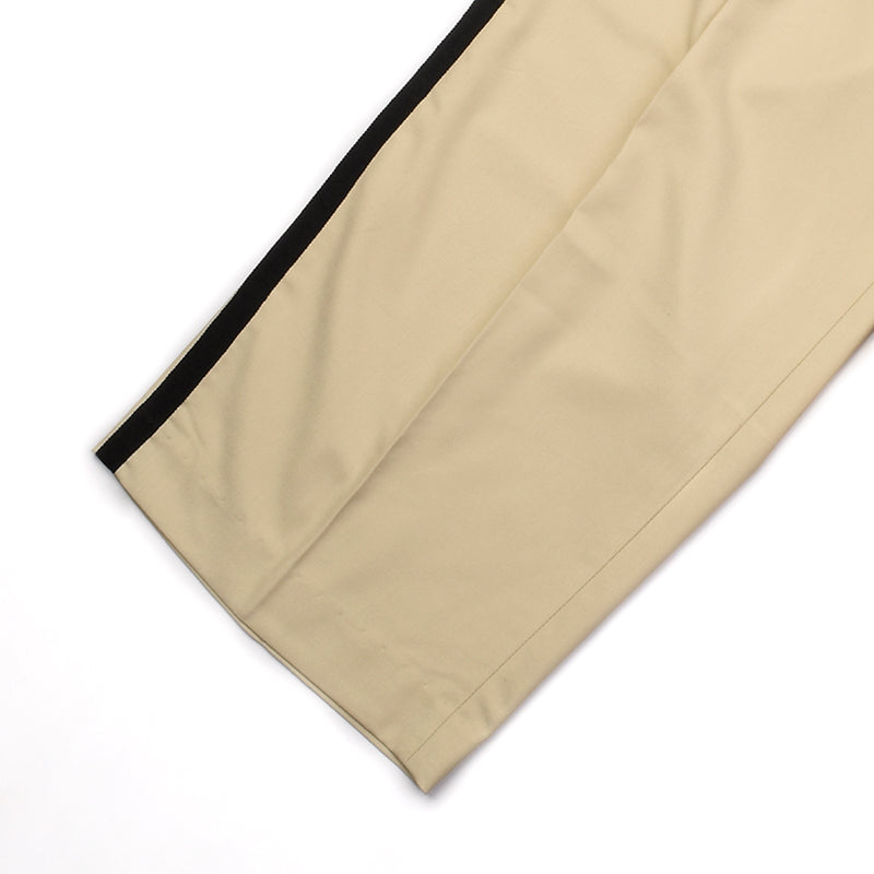 [UNISEX] Satin-Trimmed Racing Trousers (Beige)