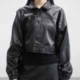 ロブレ レザー クロップド ジャケット / Roble leather cropped jacket