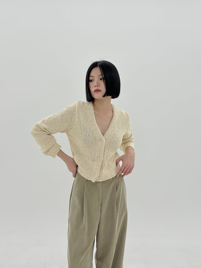 コットンミニカーディガン/Cotton mini cardigan (3color)