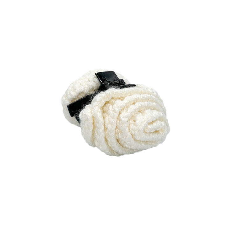 Knit Bud Hair Clip_Bold (white)