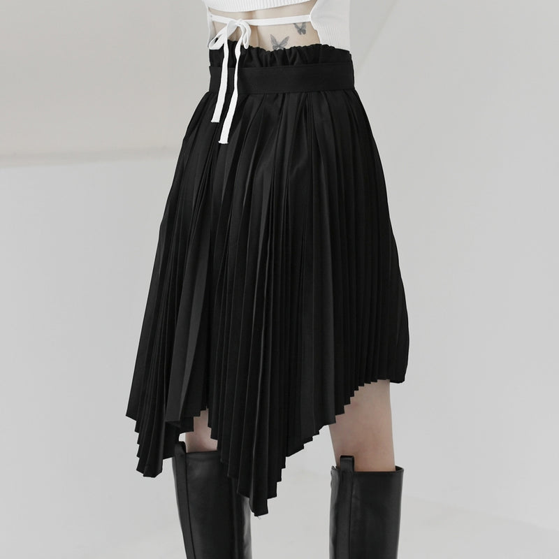 [NONCODE] Enzo Back Pleated Wrap Skirt (6585475006582)