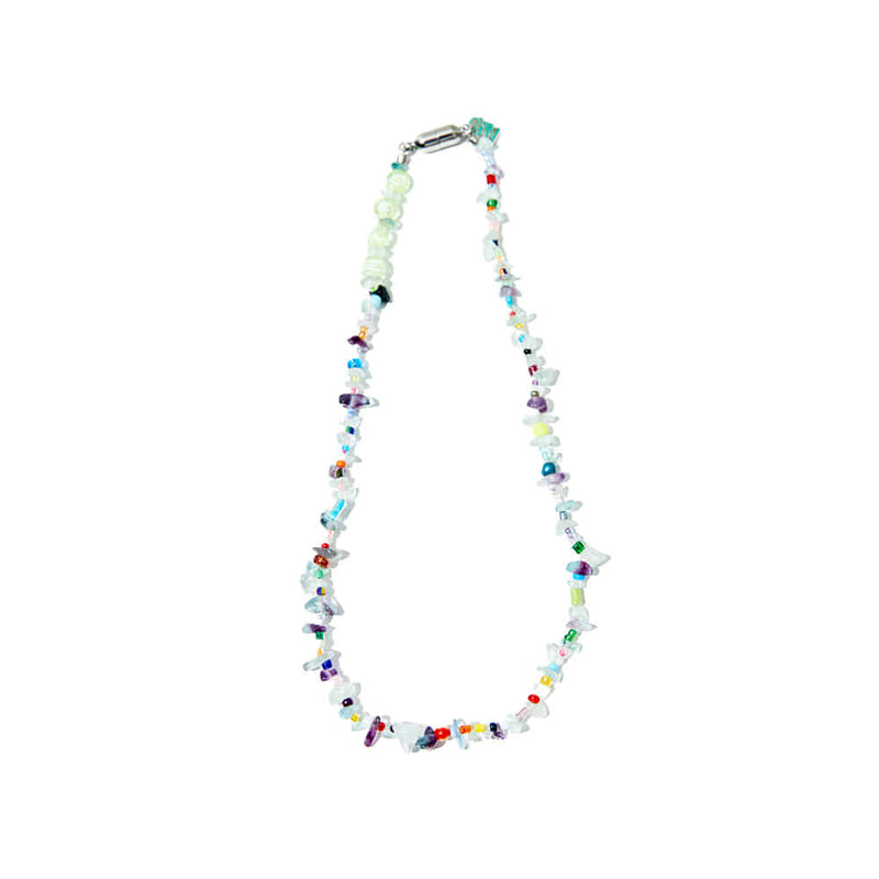 ビーズクリスタルネックレス / Beads&Crystal Random Mix Necklace(handmade) (4624881287286)